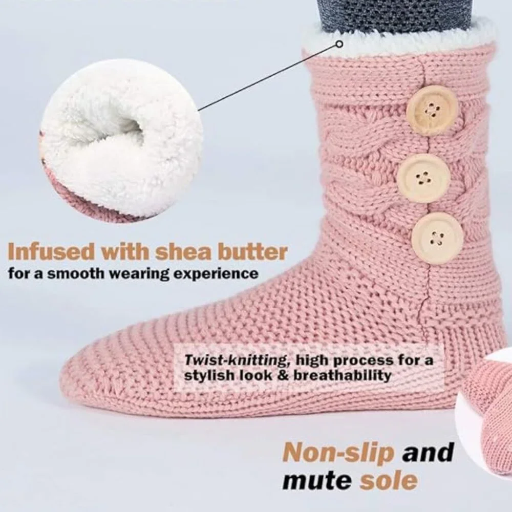 Women's Knit Sherpa Slipper Socks